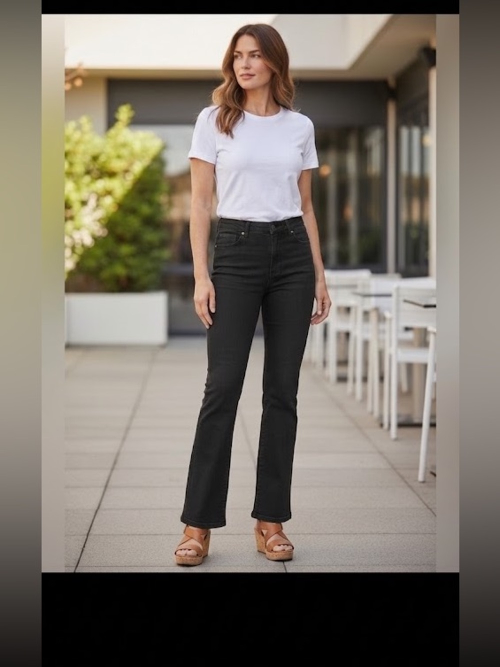 Lauren Ralph Lauren High Rise Bootcut Coated Black Jeans Women's Size 12 NWT - Picture 7 of 7